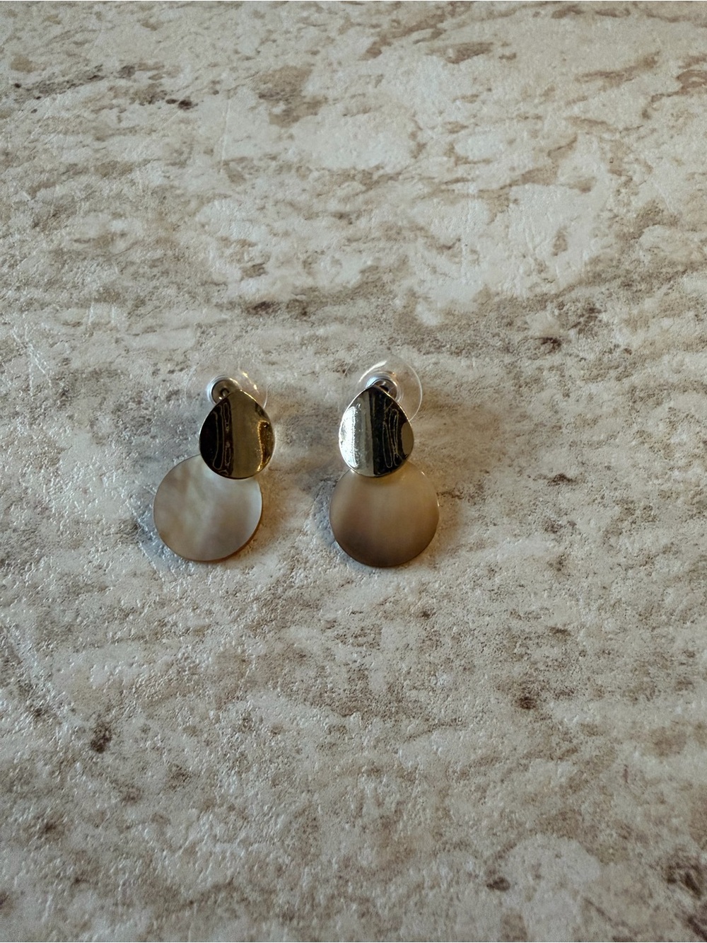 Silver and Cream Shell Drop Earrings - Women Jewelry